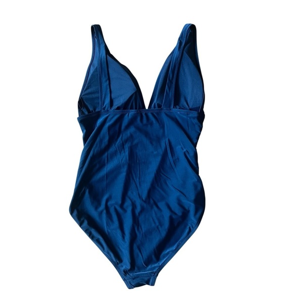 J. Crew Factory Swimsuit Women’s XL One-Piece V-Neck Ruched Classic Preppy - Picture 6 of 11